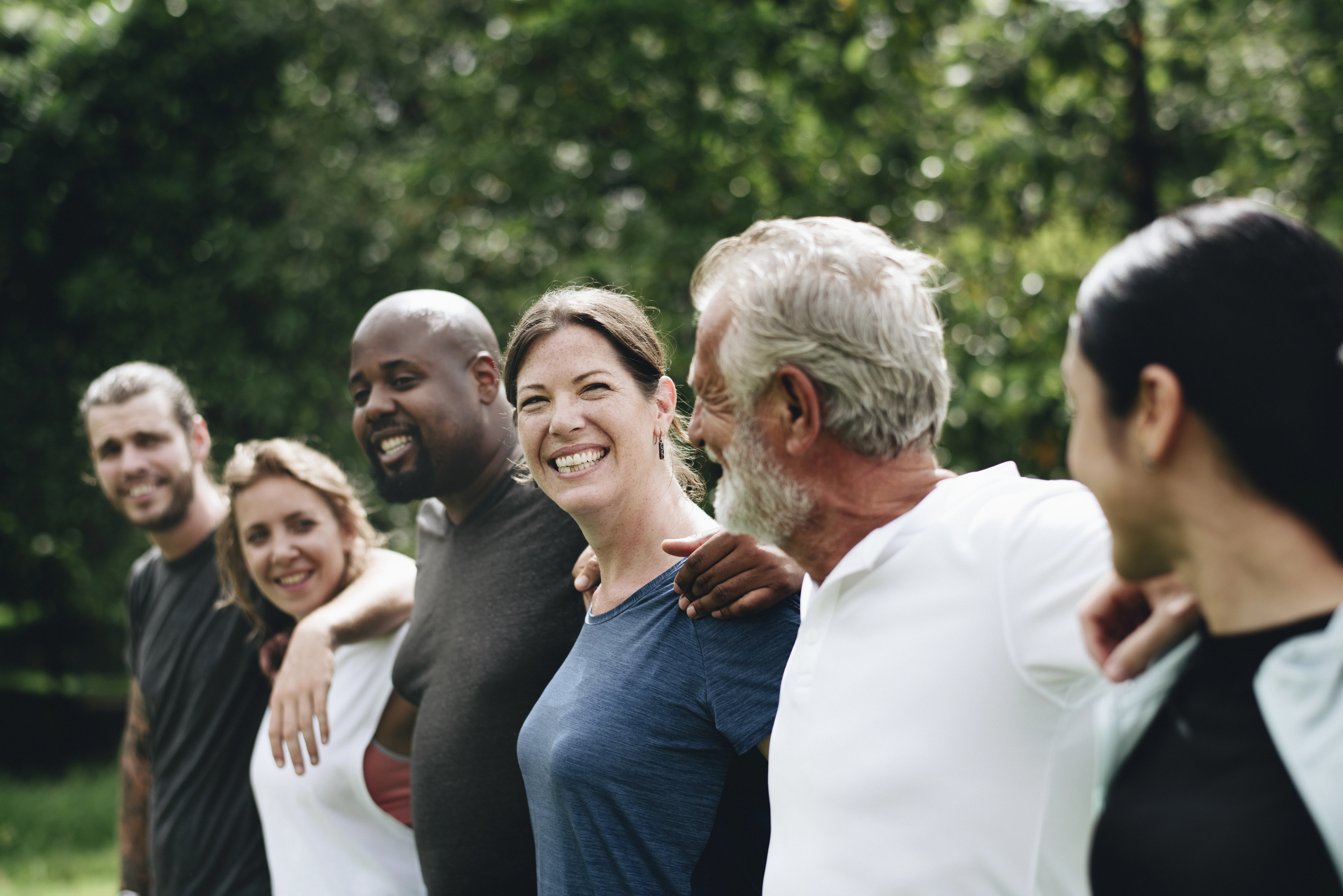 a group of people embracing